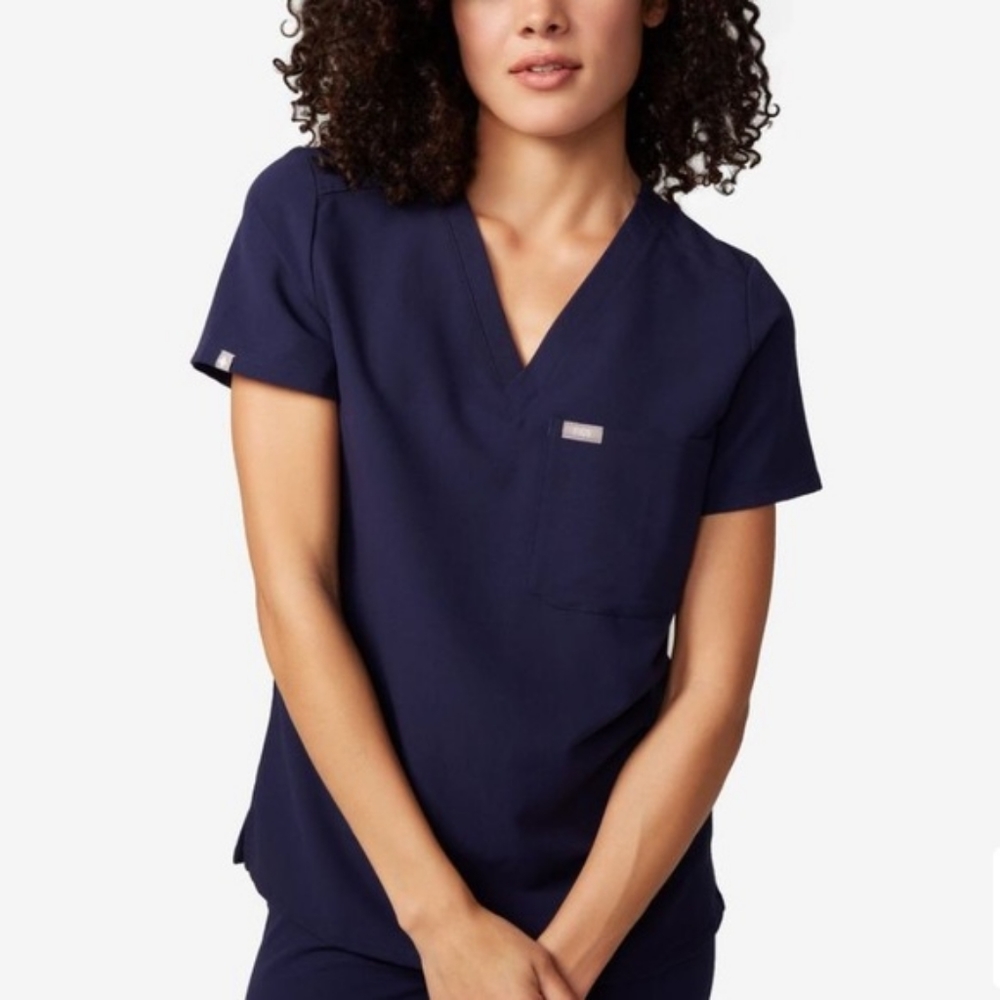 Figs Catarina Navy Scrub Top